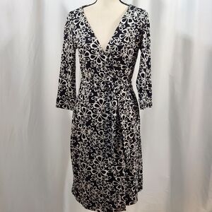 DIANE von FURSTENBERG Julian Two WRAP DRESS Halo Petals Black Flowers Cl…